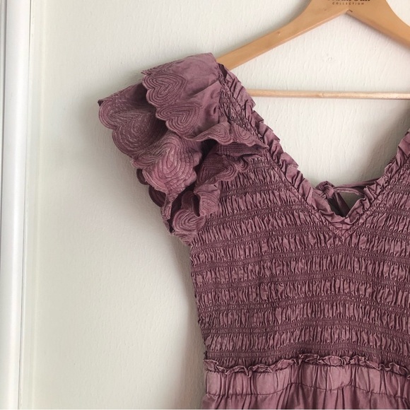 Sea NY Size 14 Heidi Heart Shirred Dress in Rose Cutout Back - Picture 6 of 11